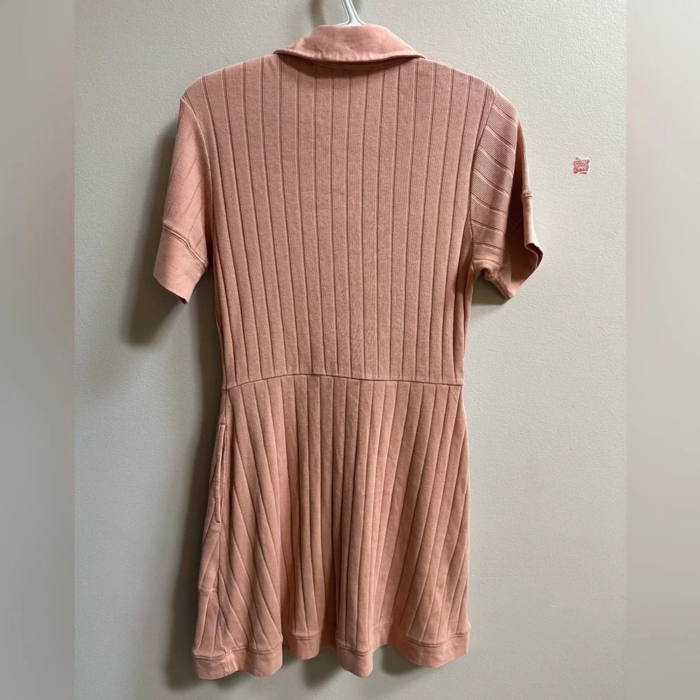 NEW Free People Beach New Afternoon Ribbed 100% Cotton Mini Dress Rose Women’s S